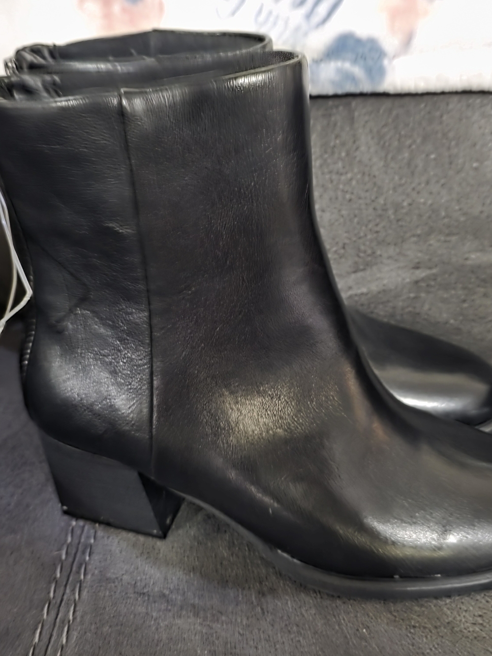 BareTraps Black Leather Ankle Booties
